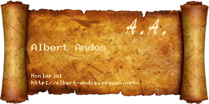 Albert Andos névjegykártya